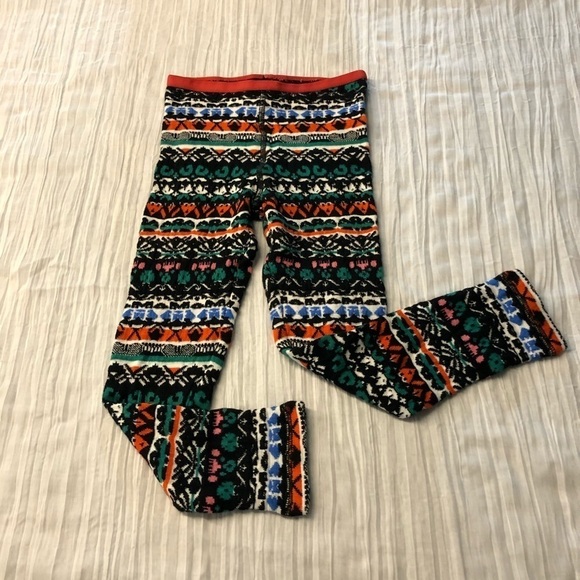 TUCKER + TATE GIRLS NORDIC FAIRAISLE LEGGINGS SZ 5 - Picture 1 of 10